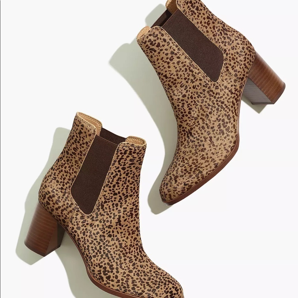 NEW Madewell The Laura Chelsea Boot in Spotted Calf Hair NB129